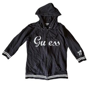 beautiful Y2K black guess zip up hoodie